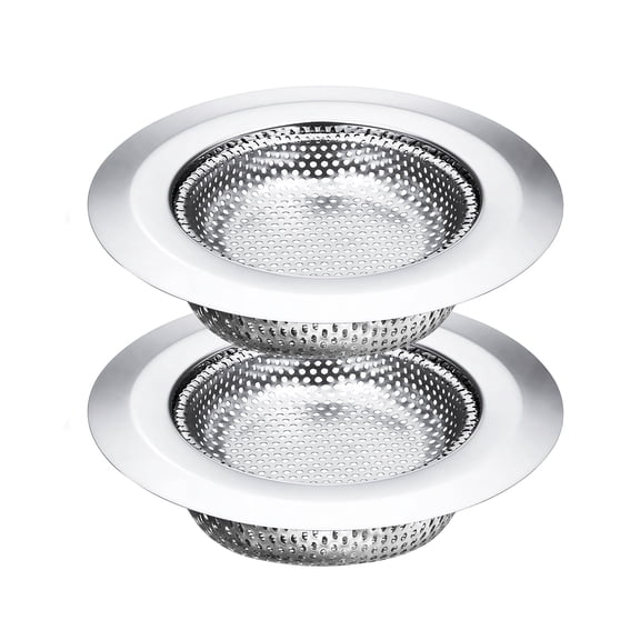 Garnen 2 Pcs Kitchen Sink Strainer Basket, 3.5" Stainless Steel Mesh Sink Drain Filter, Sink Stopper for Food, Shower Drain Hair Catcher