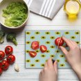 thumbnail image 4 of Sunflower Cutting Board, Sunflower Pattern on a White Background Vibrant Nature Elements Simple Seasonal Art, Decorative Tempered Glass Cutting and Serving Board, Small Size, Yellow, by Ambesonne, 4 of 5
