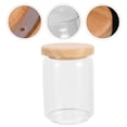 thumbnail image 3 of Glass Storage Jar With Wood Lid Airtight Sealed Clear Coffee Bean Canister, 3 of 8