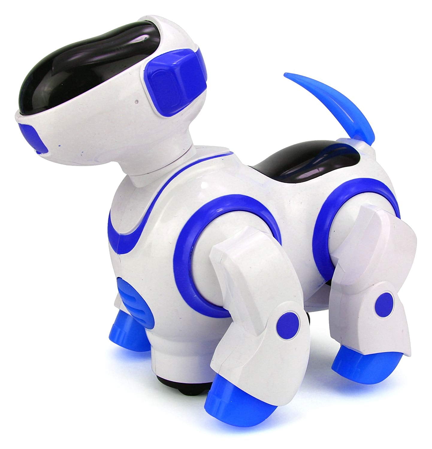 blue Robot Dancing Dog Bump and Go Electronic Toy LED Walking pet Puppy kids 