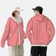 thumbnail image 4 of Fotbe Red And White Stripes Chaqueta con Protección Solar UPF 50+ para Hombre y Mujer, Camisa con Capucha y Bolsillos-XX-Large, 4 of 7