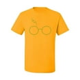 thumbnail image 2 of Wild Bobby, Gold Wizard Glasses and Lightning Scar, Movies, Men Graphic Tee, Gold, X-Large, 2 of 4