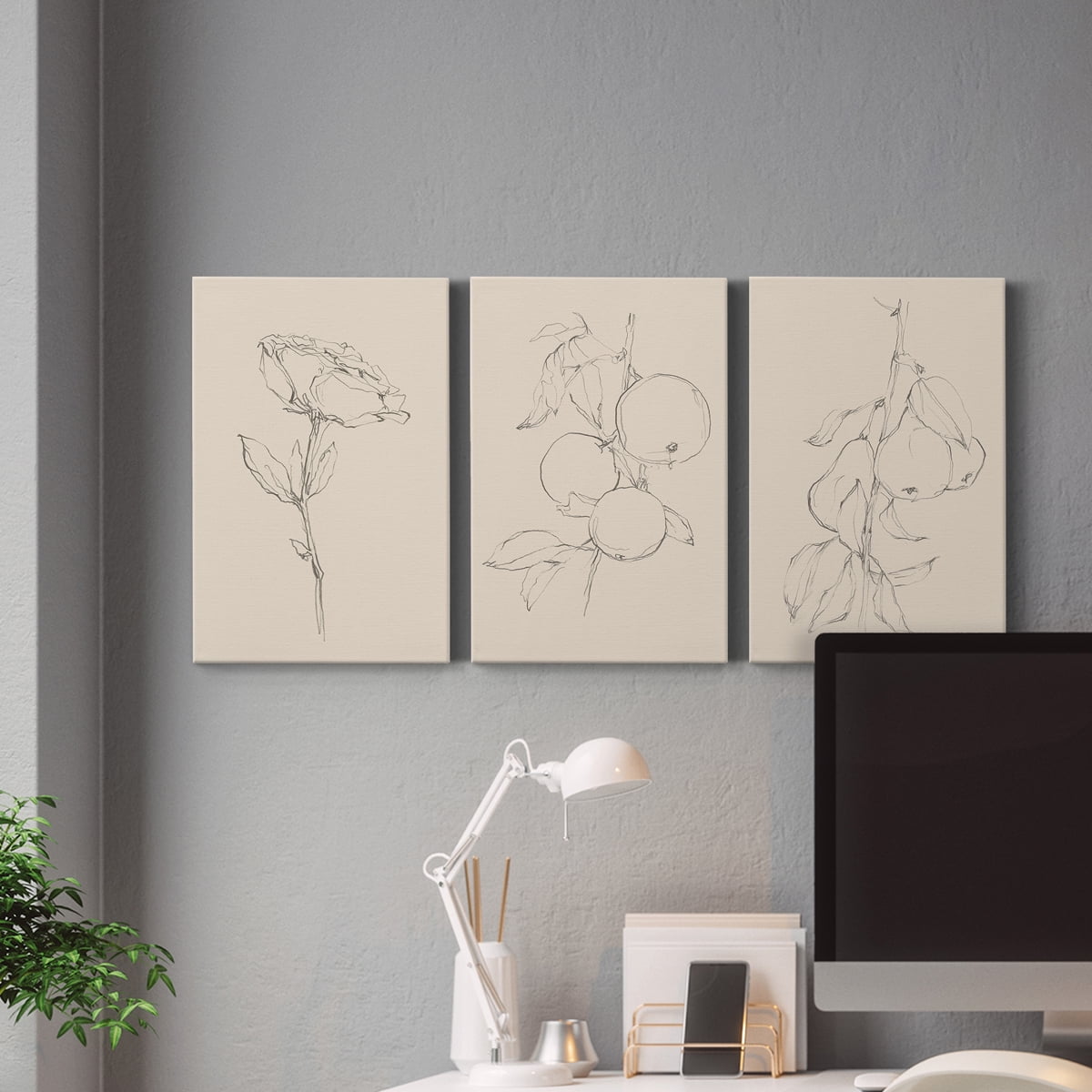 Floral Contour Study IV Premium Gallery Wrapped Canvas - Ready to Hang - 12 x 18 Each