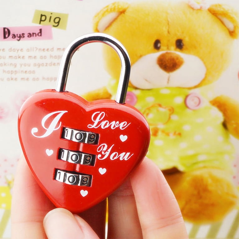 PAMINGONO 2Pcs Heart Locks with 3- Resettable Combination for Tool