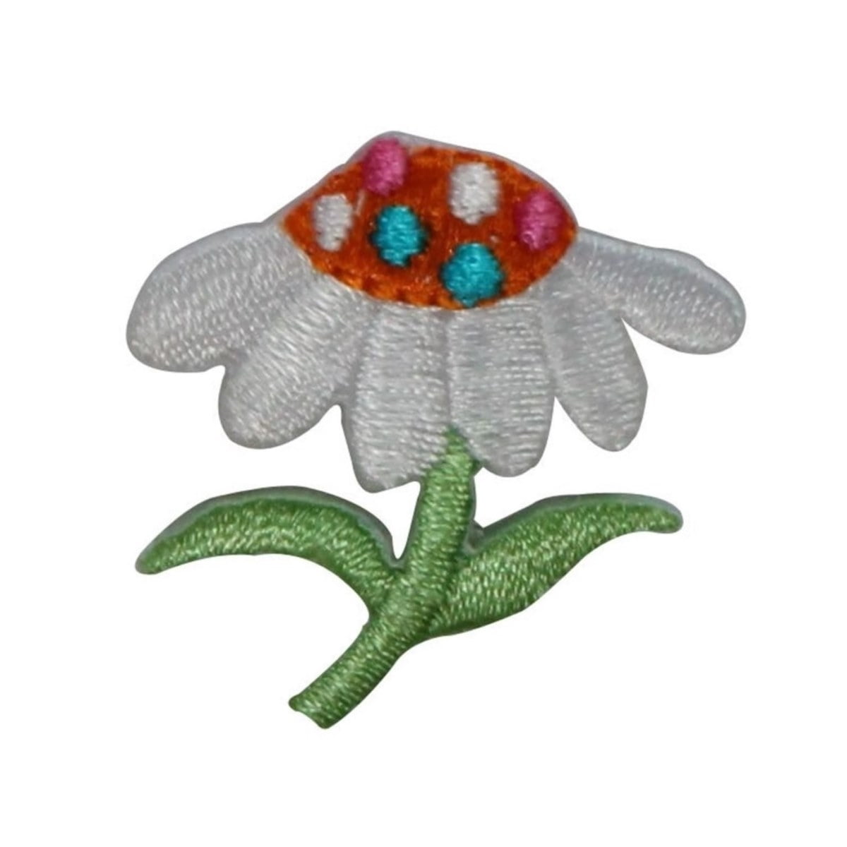 ID 6745 Spotted Daisy Flower Patch Wildflower Plant Embroidered Iron On
