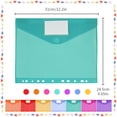 thumbnail image 3 of VKQNRGS 1Pc Poly Envelope Folders, Transparent Plastic File Holders with Label Pocket, A4 Size Reusable Document Organizers, 7 Assorted Colors for S-chool Paper Storage & Sorting, 3 of 9