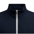 thumbnail image 4 of Mifsaly Mens Sleeveless Shirts Quarter Zip Tank tops Muscle Fit Ribbed Knit Workout Athletic Vests Gym Training Bodybuilding Performance Activewear Navy,M, 4 of 4