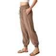 thumbnail image 2 of Love Tree Womens Juniors Smock Waist Light Tencel Jogger Pants (Cocoa, Small), 2 of 3