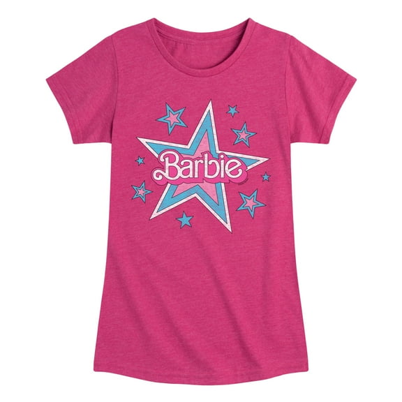 Barbie - Barbie Logo 70S Stars - Girls Fitted Short Sleeve Graphic T-Shirt