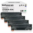thumbnail image 1 of Cartucho de tóner compatible Inktoneram CF283A 83A, paquete de 4, negro, 1 of 6