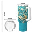 thumbnail image 4 of Lsque Seashells And Fishing Net On Blue Wooden Table Pattern 40 OZ Ice Bully Cup with Handle and Straw, Double Wall Stainless Steel Tumbler Travel Coffee Cup with Lid for Christmas Present, 4 of 8