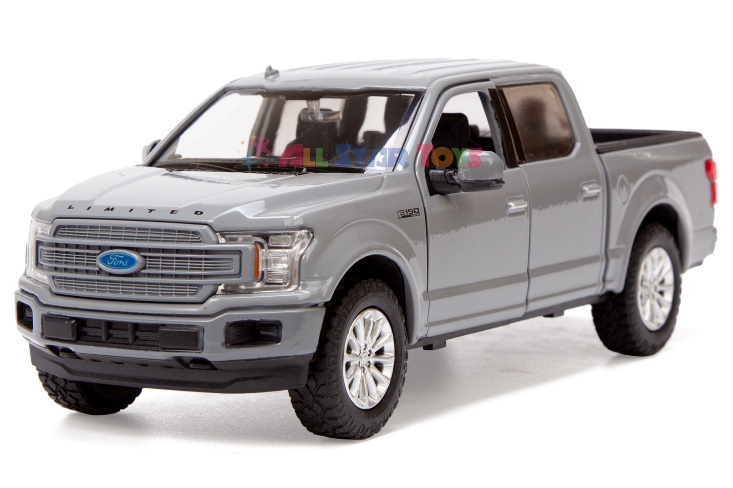 All Star Toys Exclusive 2019 Ford F-150 Limited Crew Cab Pickup Truck Abyss Gray 1/24 Diecast Model Car by Motormax 79364