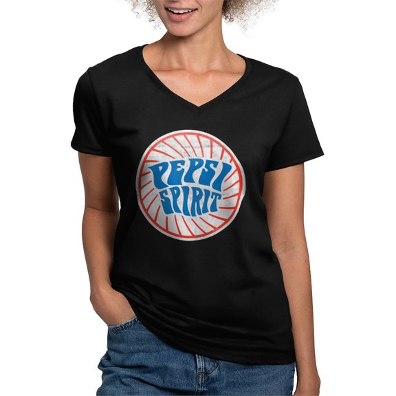 CafePress - Pepsi Spirit Women's V Neck Dark T Shirt - Women's V-Neck Dark T-Shirt