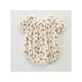 thumbnail image 4 of Seyurigaoka Baby Girls Summer Romper, Floral Lace Short Sleeve Square Neck One-Piece, Infant/Toddler Snap Triangle-Bottom Jumpsuit, 4 of 9