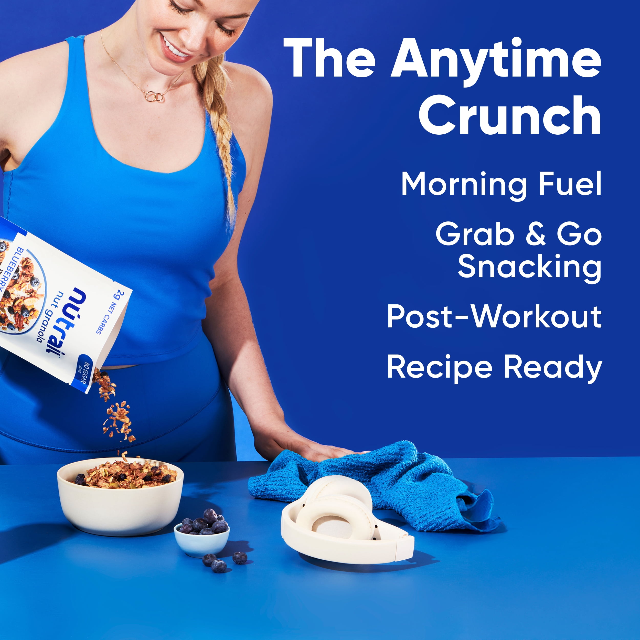 NuTrail Nut Granola Cereal, Blueberry Cinnamon, No Sugar Added, Keto, Gluten Free,  11 oz. 1 Count