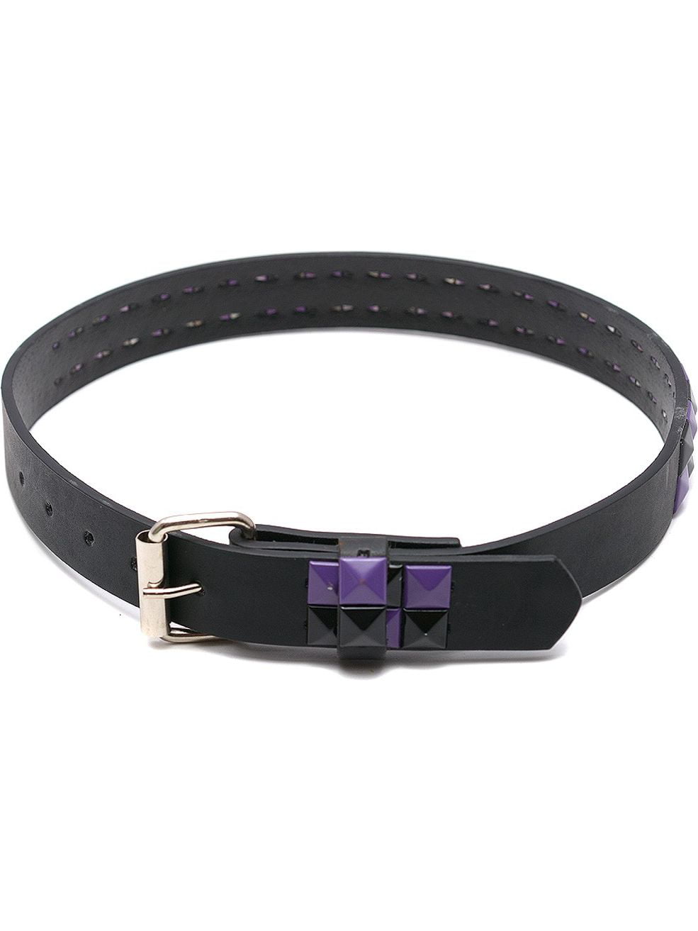 Girls Purple Black Studded Belt Large 