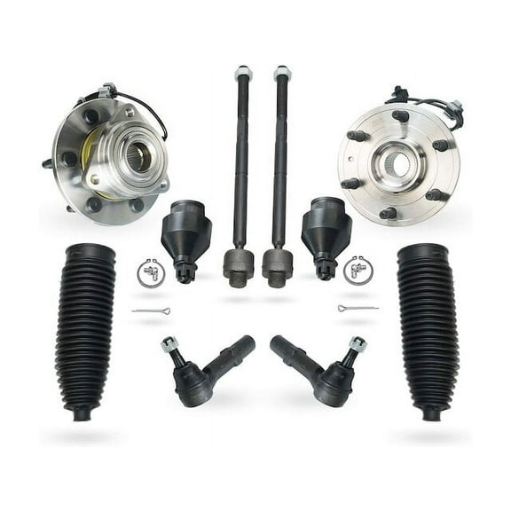 Front Wheel Hub Ball Joint Tie Rod End Kit - Compatible with 2007 - 2013 Cadillac Escalade EXT 2008 2009 2010 2011 2012