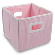 Badger Basket - Waffle Fabric Folding Bin, Pink