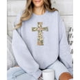 thumbnail image 3 of Ink-Printed Image NOT Quilt - He Is Risen Cross Sweatshirt for Women Easter Pullover Gray Sweatshirt Adult Medium, 3 of 8