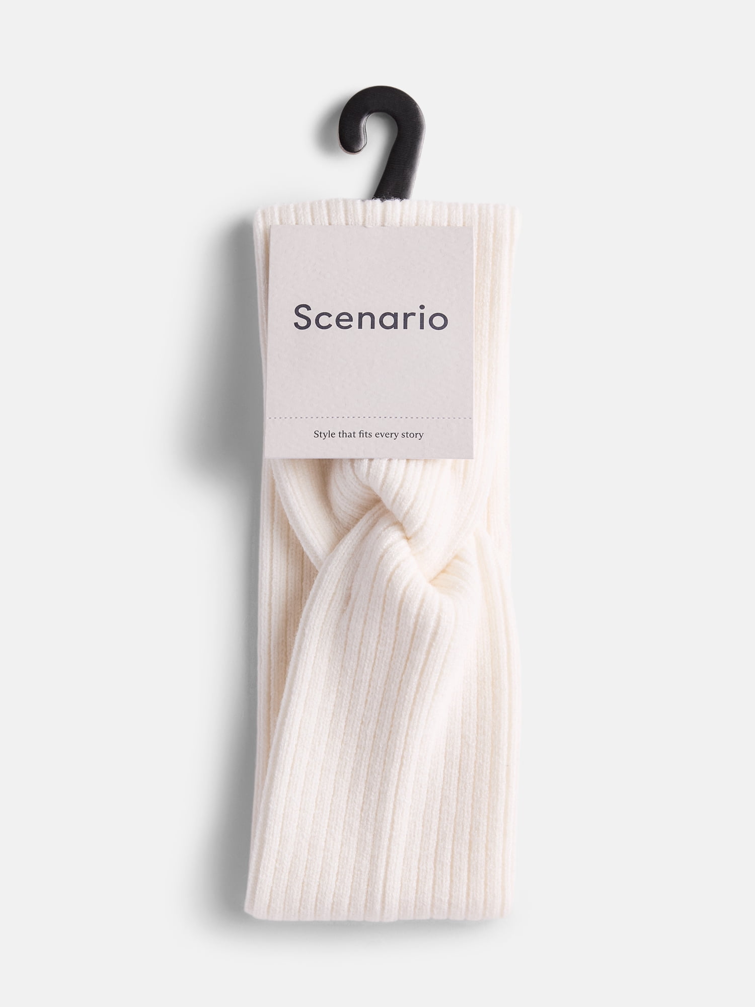 Scenario Women's Knit Twist Headwrap, Winter White