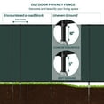 thumbnail image 3 of 6'x140' Outdoor Privacy Fence with Iron Poles Ground Spikes Dog Garden Privacy Metal Fence Backyard Patio Yard Barrier Border Divider Green, 3 of 5