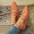 thumbnail image 6 of Mary Jane Sneakers for Women, Flats for Women Wide Feet, Widestep Shoes for Women, Suede Flat Shoes for Women Dressy Pointed Toe Comfortable Work Business Casual Flat Shoes With Strap, Orange 6, 6 of 8