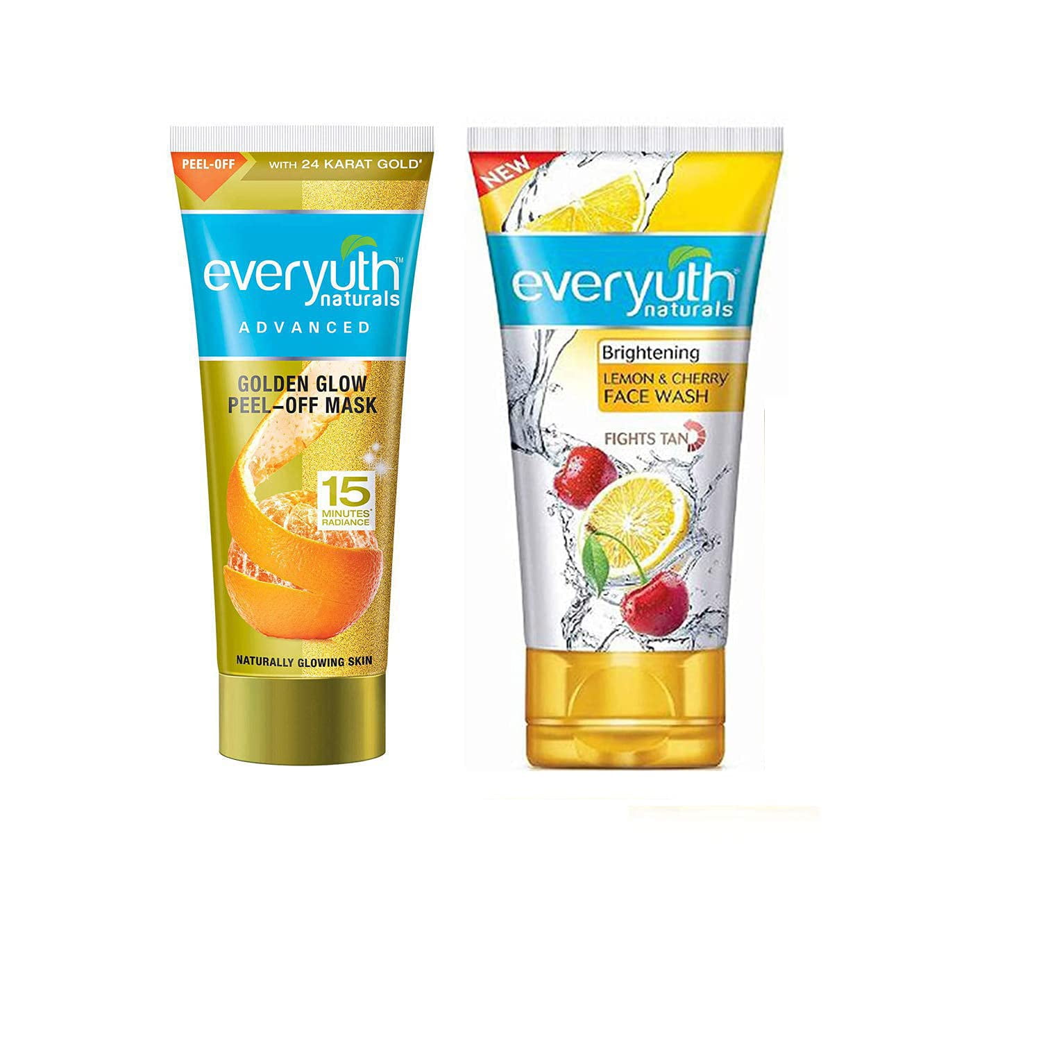 Everyuth Advanced Golden Glow Peeloff Mask, 50g & Lemon &Cherry, Oil