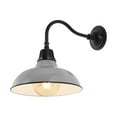 thumbnail image 2 of JONATHAN Y Aurora 12.25" 1-Light Farmhouse Industrial Indoor/Outdoor Iron LED Gooseneck Arm Outdoor Sconce, Gray, 2 of 7