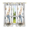 thumbnail image 6 of Yayeee Window Curtains Light Filtering 63"x42" Grommet Panel Pair Home Living Room Decor, Rabbit Butterflies, 6 of 7