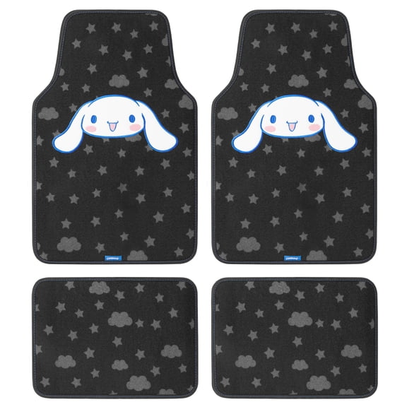 Cinnamoroll Cute Carpet Car Floor Mats, Universal 4-Piece Set Soft Plush, Cute Auto Interior Accessory, for Car Truck SUV Van Sedan