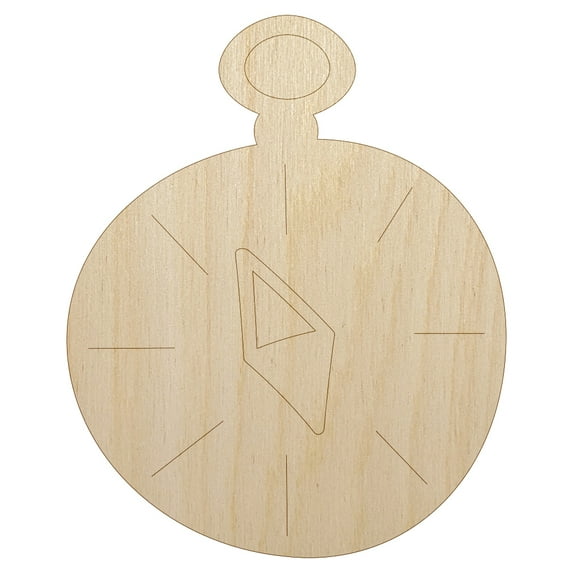 Compass Doodle Wood Shape Unfinished Piece Cutout Craft DIY Projects - 6.25 Inch Size - 1/8 Inch Thick