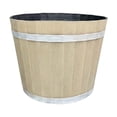 thumbnail image 2 of Wood Grain Effect Plastic Imitation Barrel Planter, Wear-Resistant Thickened Plastic, Rustic Barrel Appearance, Multi-Purpose Home Pot for Green Plants & Balcony Gardening Arrangement, 2 of 6