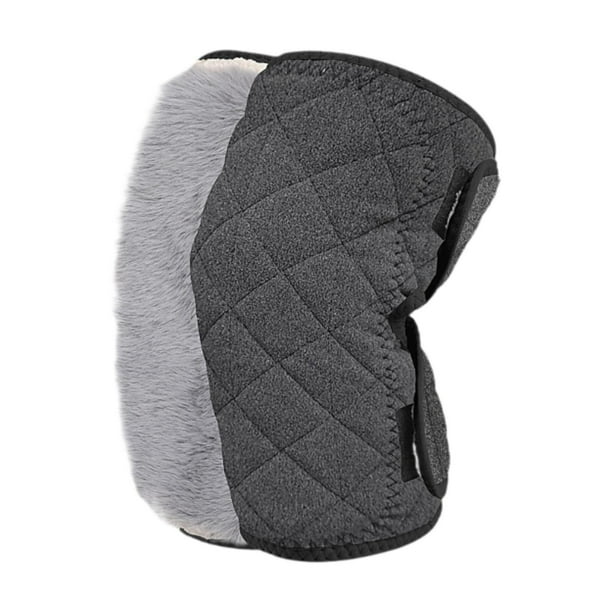 Calentadores de rodillas de invierno cálidos para mujeres y hombres Calentadores de piernas para correr Ciclismo Deportes Esquí Gris oscuro con felpa