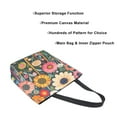 thumbnail image 3 of FORMRS Womens Canvas Tote Bag with Zipper Inner Pocket Shoulder Handbag, Large Colorful Flowers, 3 of 7