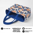 thumbnail image 5 of Pzuqiu Tropical Leaf Print Large Capacity Quilted Tote Bags for Women, Reversible Versatile Blue Puffer Shoulder Handbags for Work Travel Shopping College Everyday Use, 5 of 7