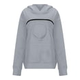 thumbnail image 5 of Pet Pouch Hoodie for Women with Kangaroo Pocket,Cat Dog Carrier Hoodies,Winter Warm Fleece Pullover Soft Lightweight Sweatshirts for Pet Animal Lover, 5 of 6