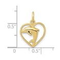 thumbnail image 2 of FJC Finejewelers 10 kt Yellow Gold Dolphin in Heart Charm 19 x 14 mm, 2 of 5