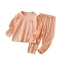 thumbnail image 3 of GPAECEAD Kids Toddler Boys Girls Long Sleeve Crewneck Top Sets Thin Printing Leisure Wear Home Service Clothes Set Pink, 3 of 4