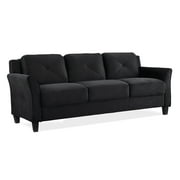 Lifestyle Solutions Taryn Curved Arms Sofa, Black Fabric