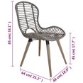 thumbnail image 4 of vidaXL Chaises de Salle à Manger 2 Pcs Rotin Naturel Brun, 4 of 5