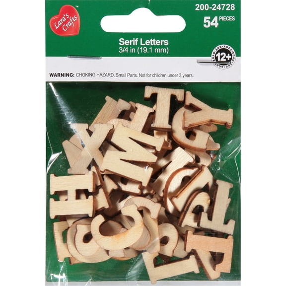 CousinDIY Unfinished Wood Alphabet Blocks .75" 54/Pkg-Serif