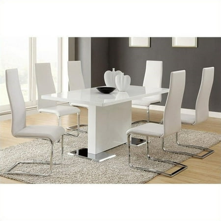 Coaster Modern 5 Piece Dining Table and Chairs Set in White