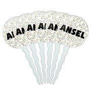 Ansel Cupcake Picks Toppers - Set of 6 - Mutlicolored Speckles