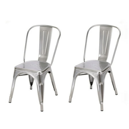 adeco glossy rose gold tolix style metal bistro chairs set of 2