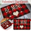thumbnail image 2 of Clearance!FNGZ 2024 Valentine's Day Gift Carpet Indoor Outdoor Door Mat Low Profile Resist Dirt Rug Durable and Washable Absorb Water-Slip Entryway Door Letter and Floral Heart Rug 40 X 60CM Red, 2 of 7