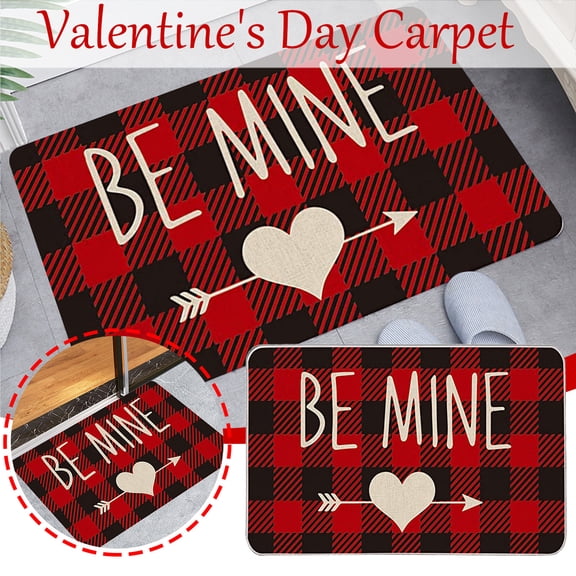 Outfmvch Valentine Door Mat Valentines Day Rug Valentines Day Kitchen Rugs Valentine Rug Valentine Kitchen Rugs Valentines Outdoor Mat Red One Size