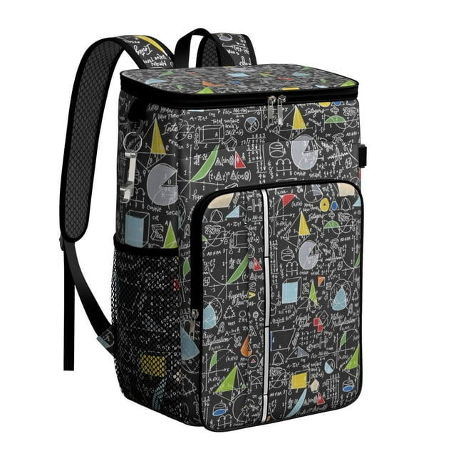 Scientific Knowledge Print Backpack Cooler, Leakproof and Waterproof Lunch Bag for Students and Biology Teachers
