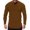 Coffee, variant on Mens Fashion Casual Sports Fitness Outdoor Curved Solid Color Round Neck Long Sleeve T Shirt Top Comfy Tee Tshirts for Men