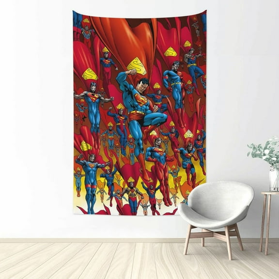 Superman Tapestry Aesthetic Wall Hanging for Living Room Bedroom Art Tapestries Poster Blanket College Dorm Home Decor 60x40 Inch