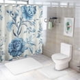 thumbnail image 7 of ARISTURING Floral Pattern Blue Bird Shower Curtain for Bathroom Decoration with Hooks 69x72, 7 of 7